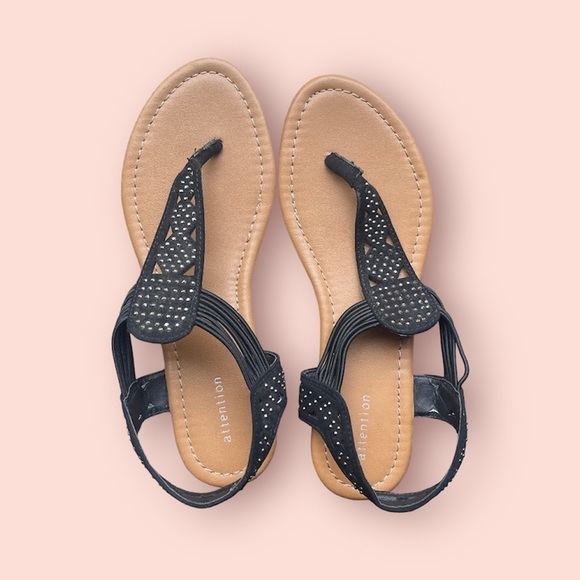 Women’s black rhinestone sandal - Picture 1 of 7
